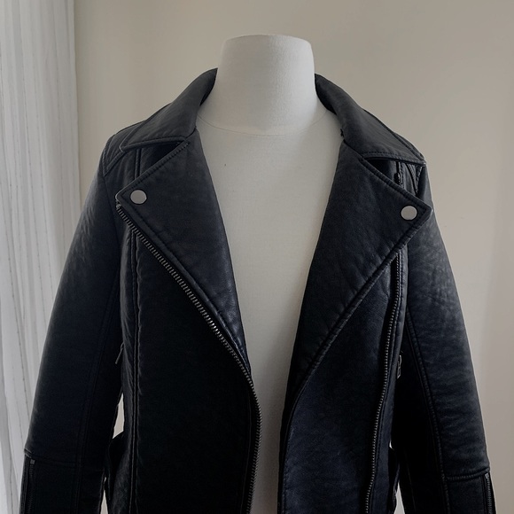 TOPSHOP Biker Pleather Jacket + Faux fur collar - Picture 8 of 11